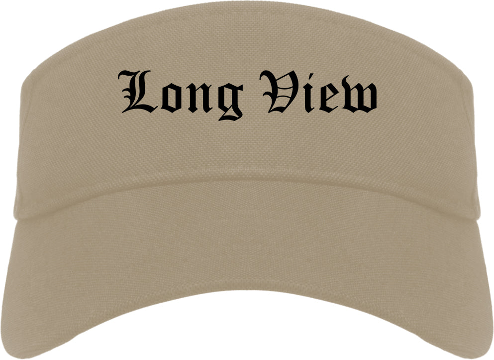 Long View North Carolina NC Old English Mens Visor Cap Hat Khaki
