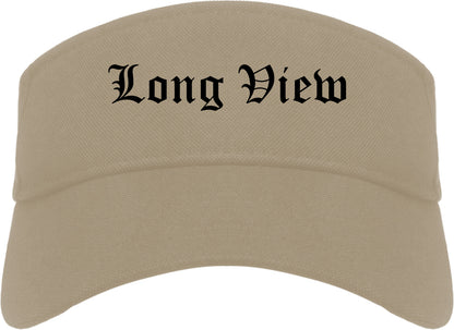 Long View North Carolina NC Old English Mens Visor Cap Hat Khaki