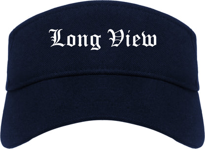 Long View North Carolina NC Old English Mens Visor Cap Hat Navy Blue
