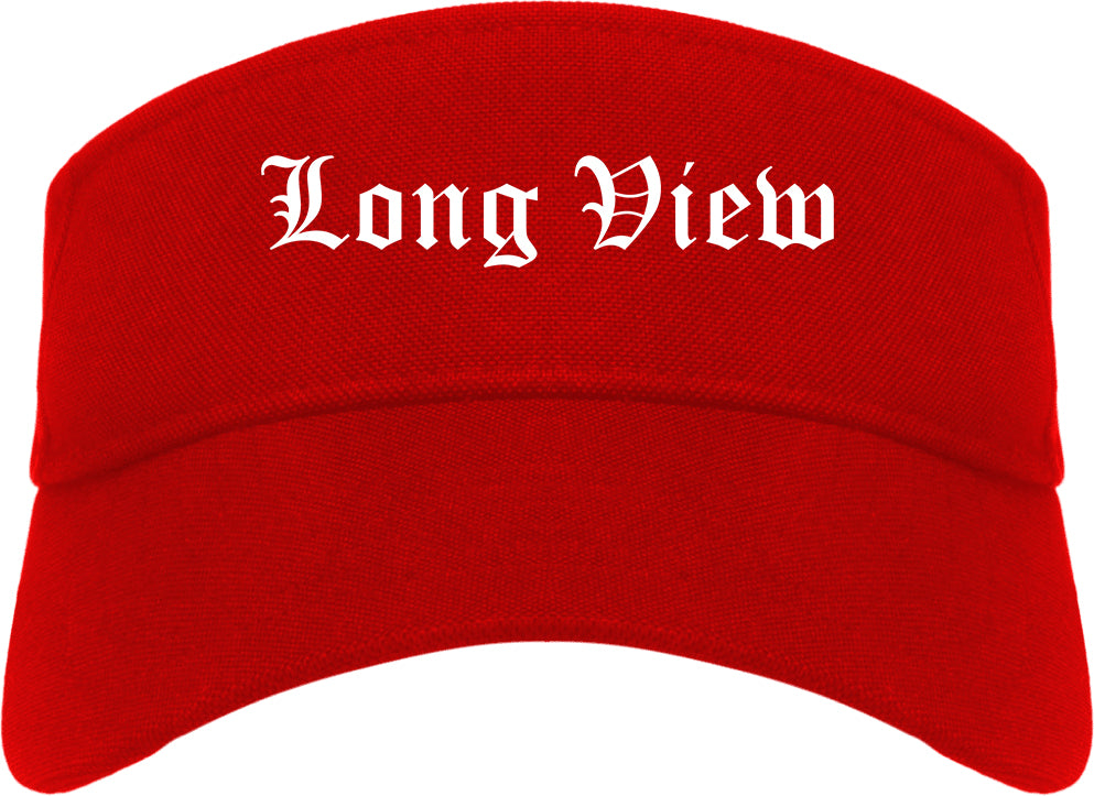 Long View North Carolina NC Old English Mens Visor Cap Hat Red