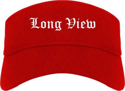 Long View North Carolina NC Old English Mens Visor Cap Hat Red