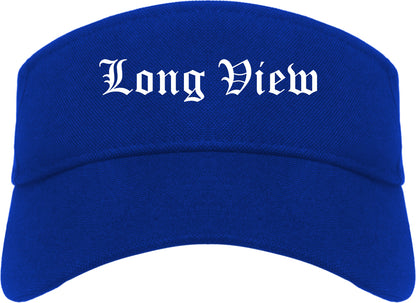 Long View North Carolina NC Old English Mens Visor Cap Hat Royal Blue