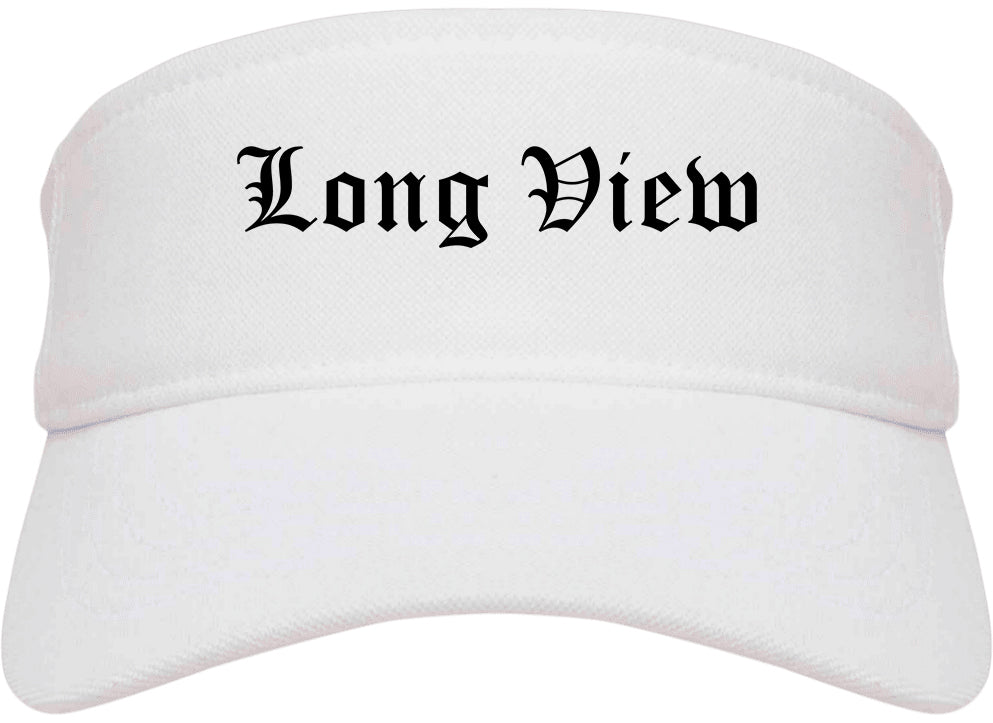 Long View North Carolina NC Old English Mens Visor Cap Hat White