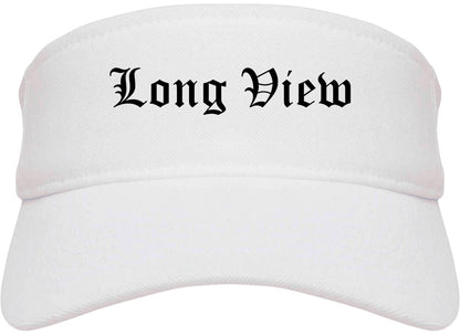 Long View North Carolina NC Old English Mens Visor Cap Hat White