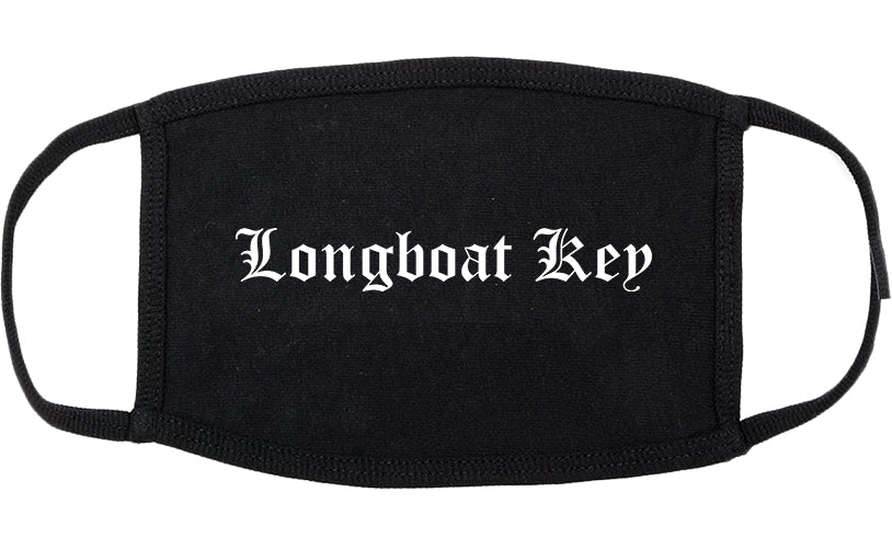Longboat Key Florida FL Old English Cotton Face Mask Black