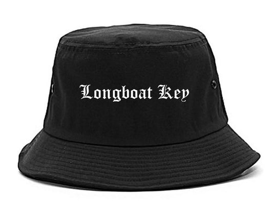 Longboat Key Florida FL Old English Mens Bucket Hat Black