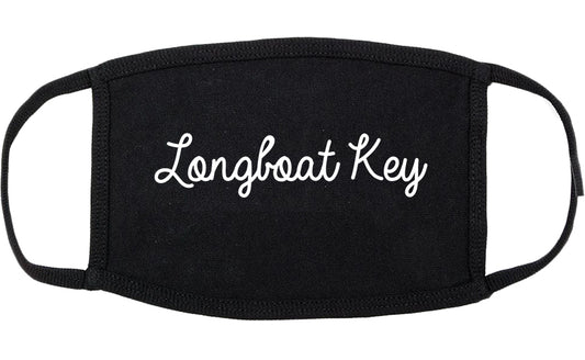 Longboat Key Florida FL Script Cotton Face Mask Black