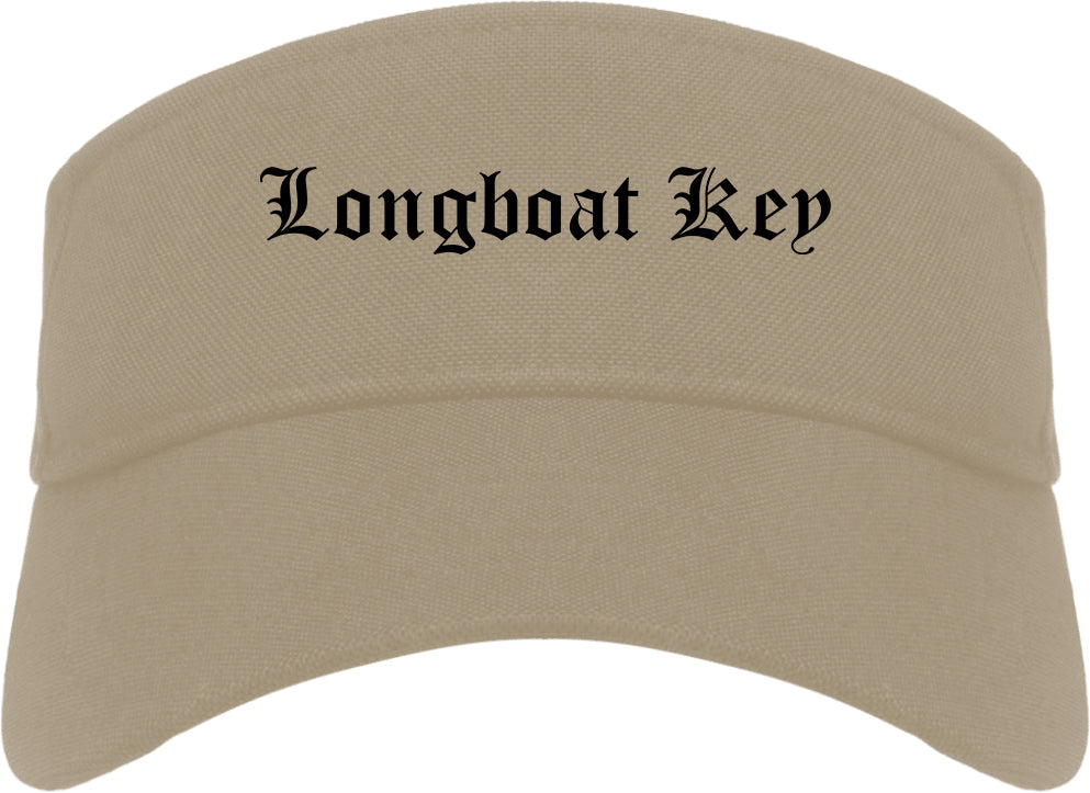 Longboat Key Florida FL Old English Mens Visor Cap Hat Khaki