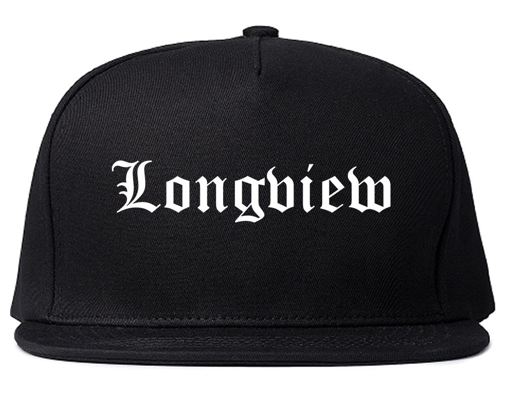Longview Texas TX Old English Mens Snapback Hat Black