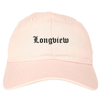 Longview Texas TX Old English Mens Dad Hat Baseball Cap Pink