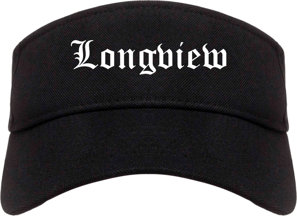 Longview Texas TX Old English Mens Visor Cap Hat Black