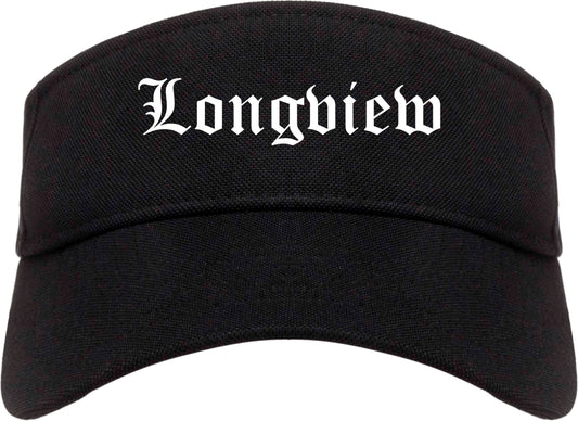 Longview Texas TX Old English Mens Visor Cap Hat Black