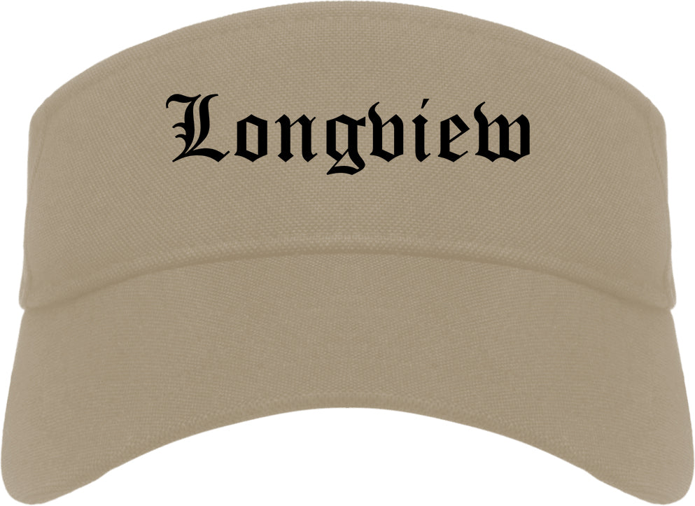 Longview Texas TX Old English Mens Visor Cap Hat Khaki