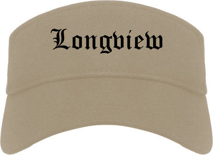 Longview Texas TX Old English Mens Visor Cap Hat Khaki