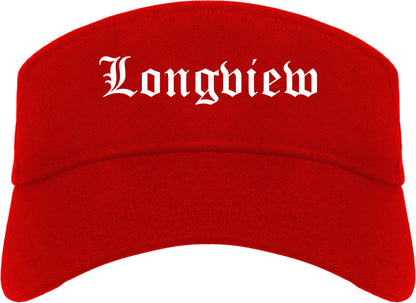 Longview Texas TX Old English Mens Visor Cap Hat Red
