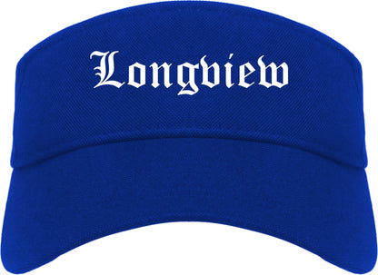 Longview Texas TX Old English Mens Visor Cap Hat Royal Blue