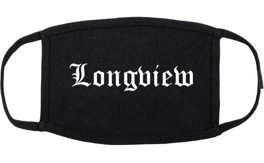 Longview Washington WA Old English Cotton Face Mask Black