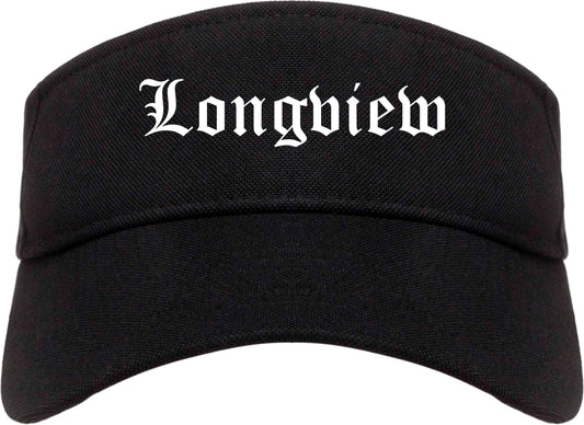 Longview Washington WA Old English Mens Visor Cap Hat Black
