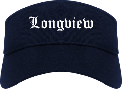 Longview Washington WA Old English Mens Visor Cap Hat Navy Blue