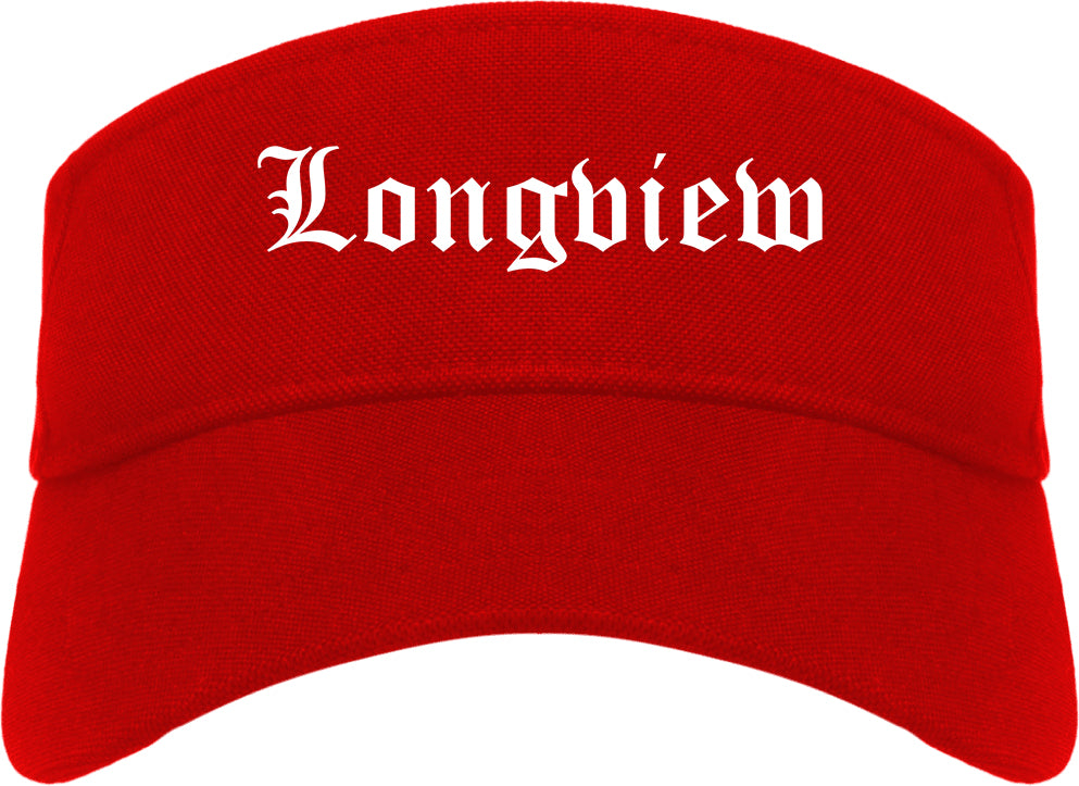 Longview Washington WA Old English Mens Visor Cap Hat Red