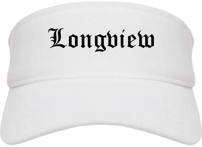 Longview Washington WA Old English Mens Visor Cap Hat White