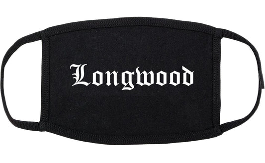 Longwood Florida FL Old English Cotton Face Mask Black