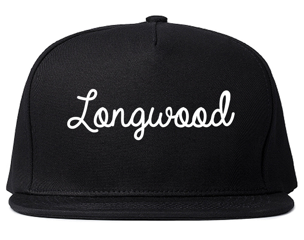Longwood Florida FL Script Mens Snapback Hat Black