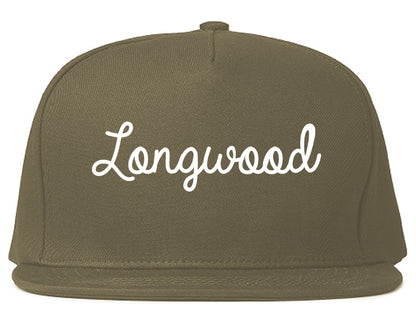 Longwood Florida FL Script Mens Snapback Hat Grey