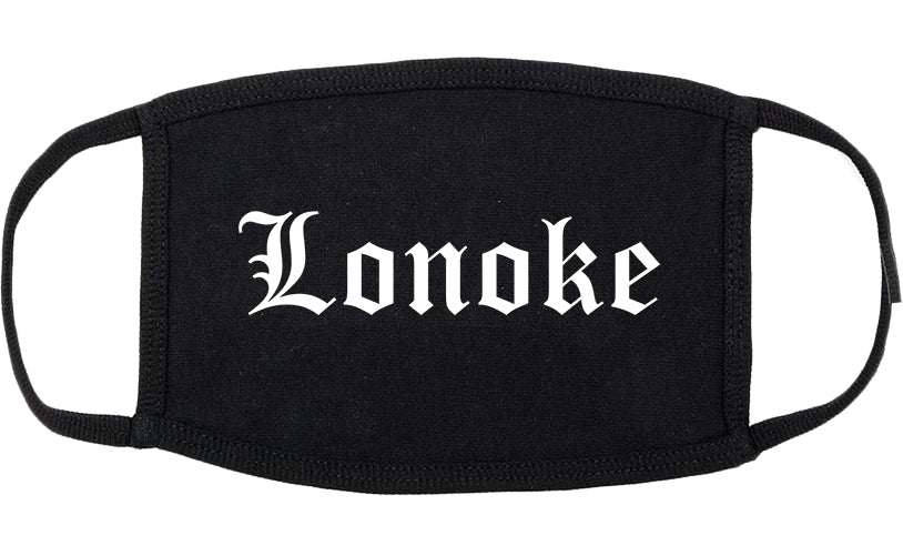 Lonoke Arkansas AR Old English Cotton Face Mask Black