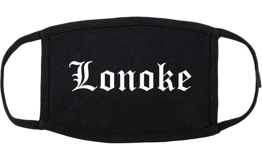 Lonoke Arkansas AR Old English Cotton Face Mask Black