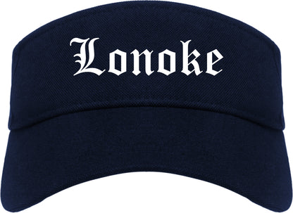 Lonoke Arkansas AR Old English Mens Visor Cap Hat Navy Blue
