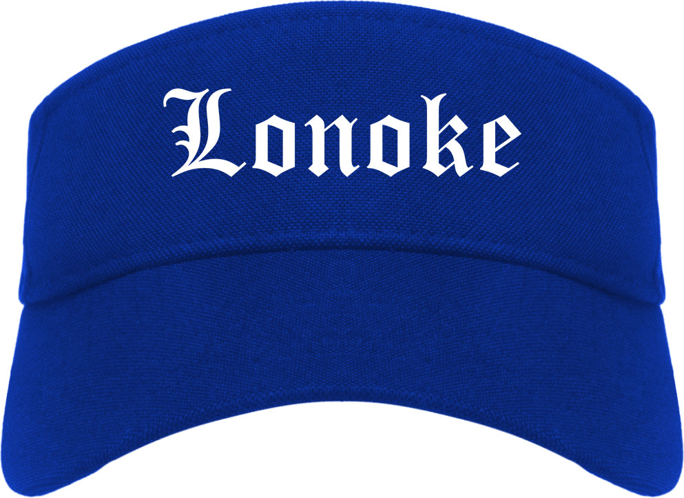 Lonoke Arkansas AR Old English Mens Visor Cap Hat Royal Blue