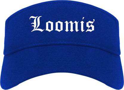 Loomis California CA Old English Mens Visor Cap Hat Royal Blue