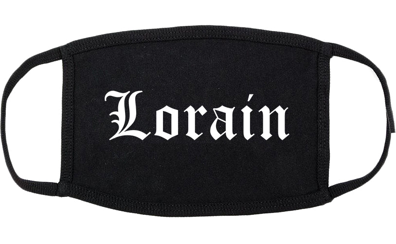 Lorain Ohio OH Old English Cotton Face Mask Black