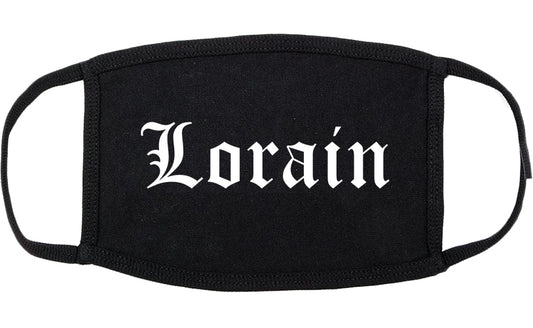 Lorain Ohio OH Old English Cotton Face Mask Black
