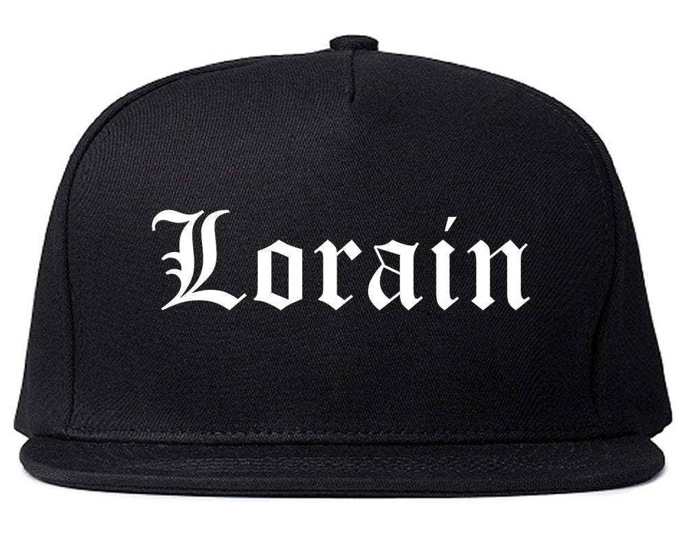 Lorain Ohio OH Old English Mens Snapback Hat Black