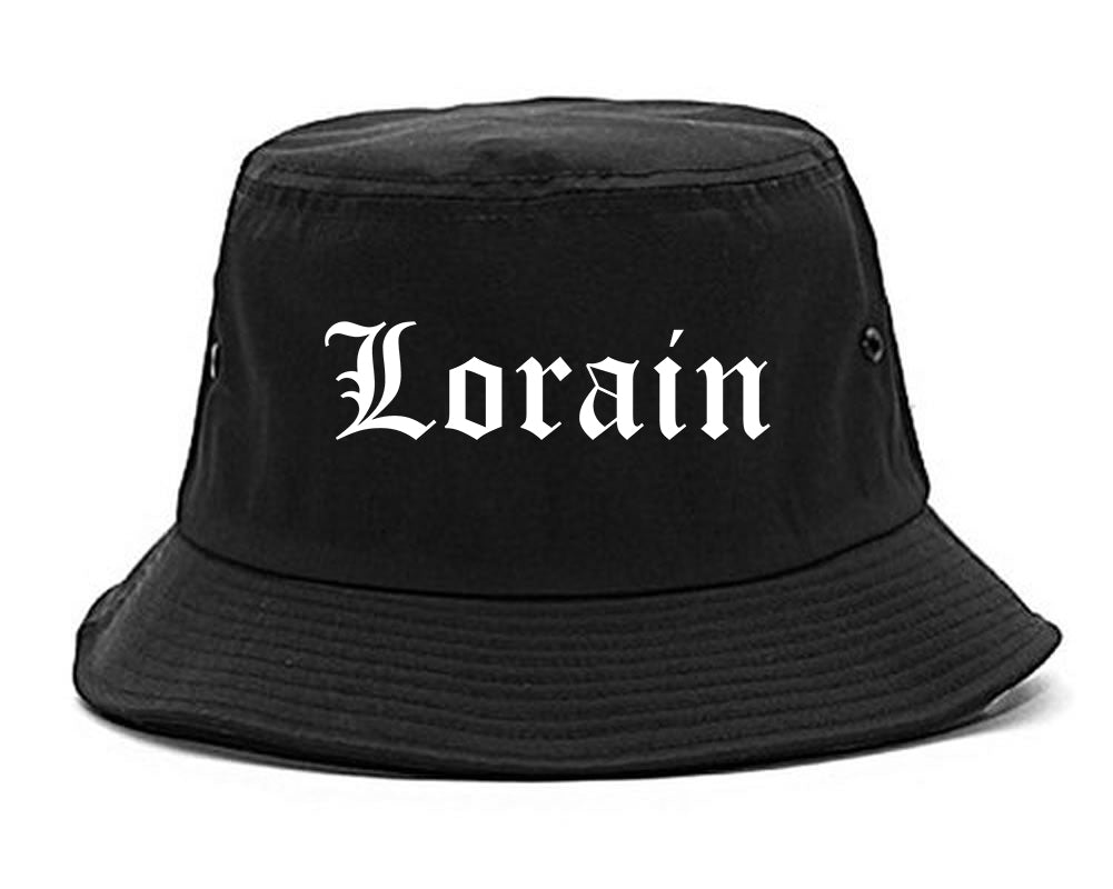 Lorain Ohio OH Old English Mens Bucket Hat Black