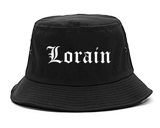 Lorain Ohio OH Old English Mens Bucket Hat Black