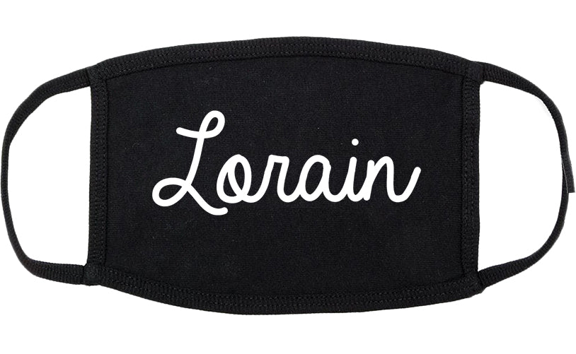 Lorain Ohio OH Script Cotton Face Mask Black