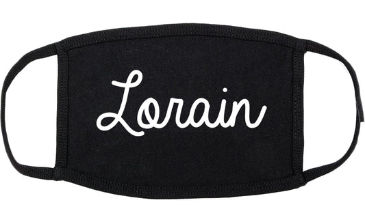 Lorain Ohio OH Script Cotton Face Mask Black