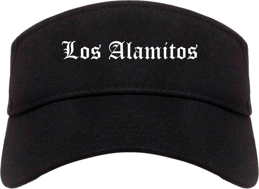 Los Alamitos California CA Old English Mens Visor Cap Hat Black