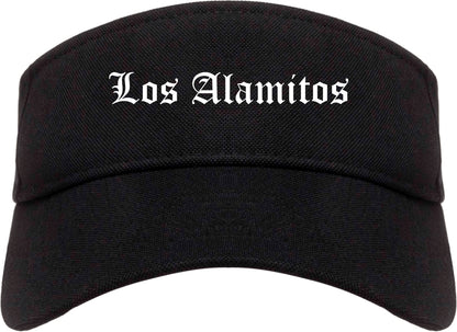 Los Alamitos California CA Old English Mens Visor Cap Hat Black