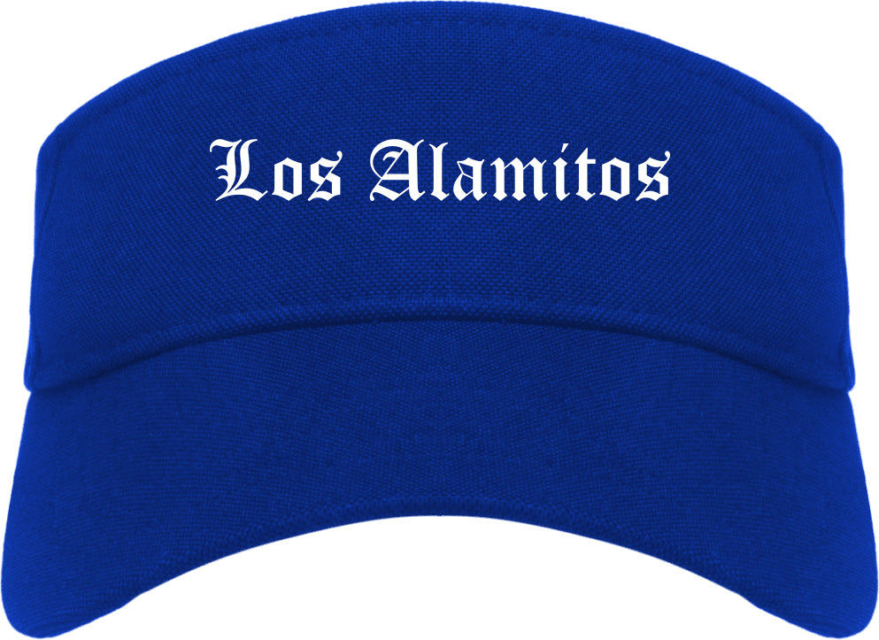 Los Alamitos California CA Old English Mens Visor Cap Hat Royal Blue
