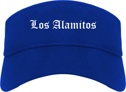 Los Alamitos California CA Old English Mens Visor Cap Hat Royal Blue