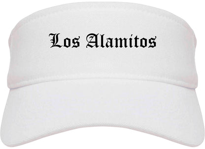 Los Alamitos California CA Old English Mens Visor Cap Hat White