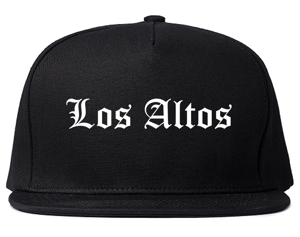 Los Altos California CA Old English Mens Snapback Hat Black