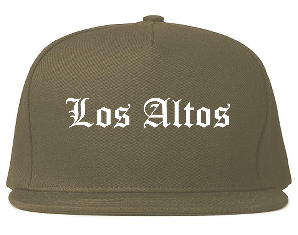 Los Altos California CA Old English Mens Snapback Hat Grey