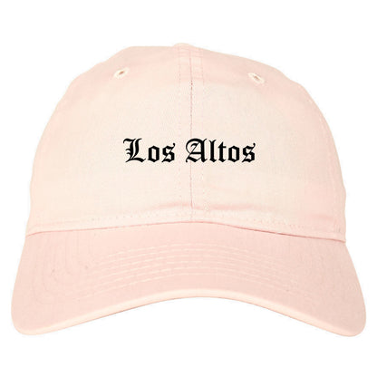 Los Altos California CA Old English Mens Dad Hat Baseball Cap Pink