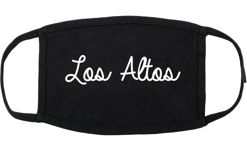 Los Altos California CA Script Cotton Face Mask Black