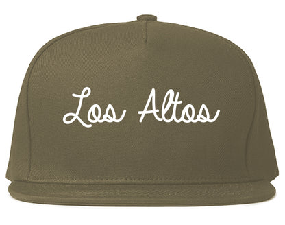 Los Altos California CA Script Mens Snapback Hat Grey